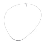 Silver diamond necklace on a white background