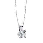 Simple round cut diamond pendant in rose gold prong design