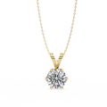 Classic solitaire round diamond pendant in gold