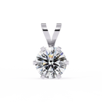 Elegant 6-prong round diamond pendant for women