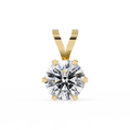 Elegant 6-prong round diamond pendant for women