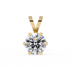 Elegant 6-prong round diamond pendant for women