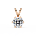 Elegant 6-prong round diamond pendant for women