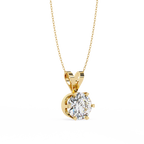 Simple round solitaire diamond pendant in gold