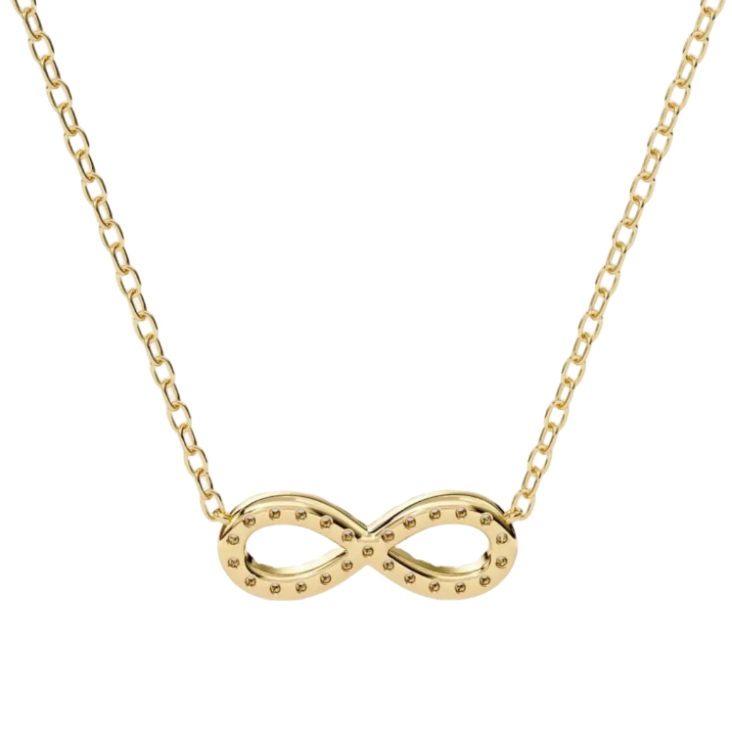 Gold chain with infinity diamond pendant