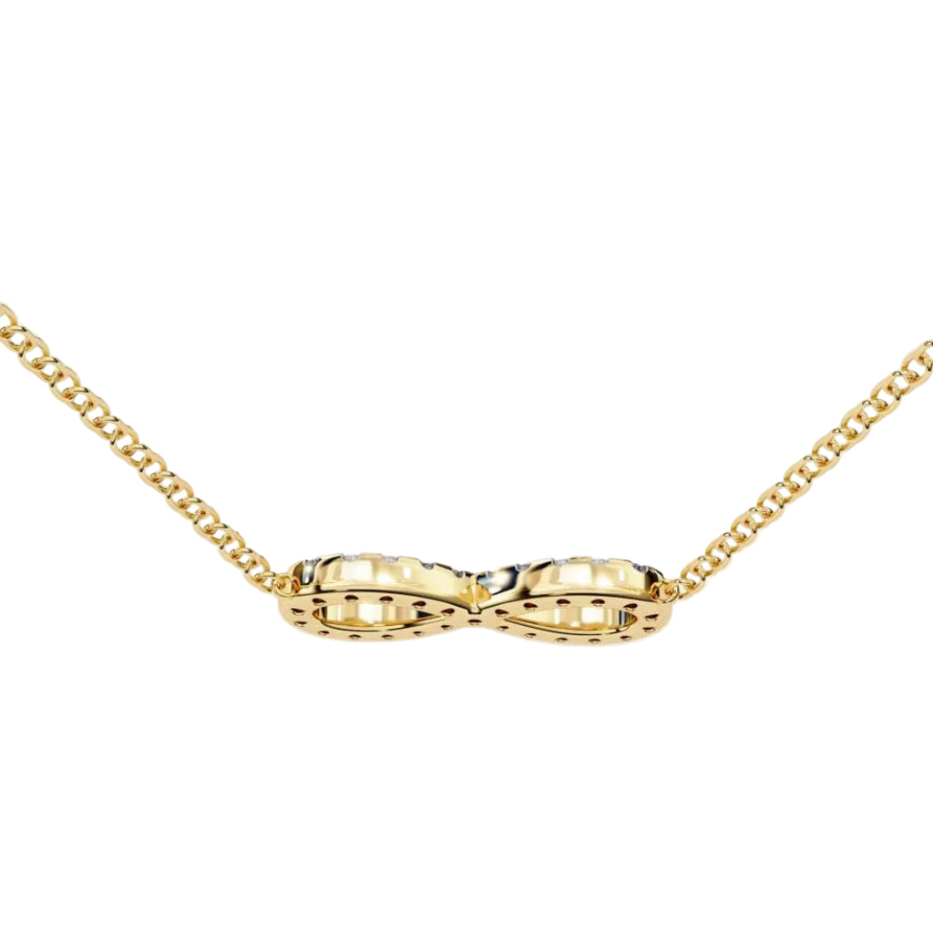 Gold infinity diamond pendant
