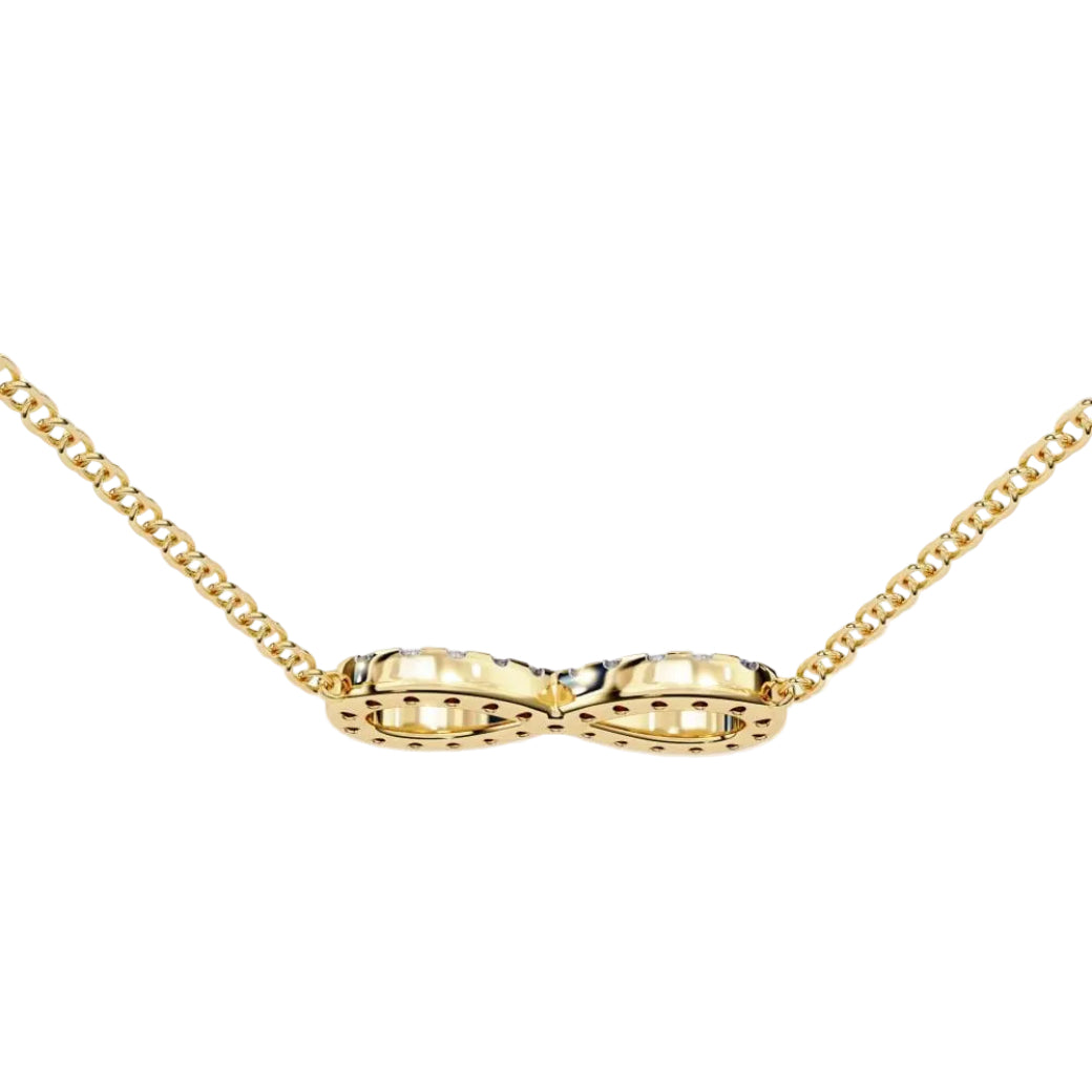 Gold infinity diamond pendant