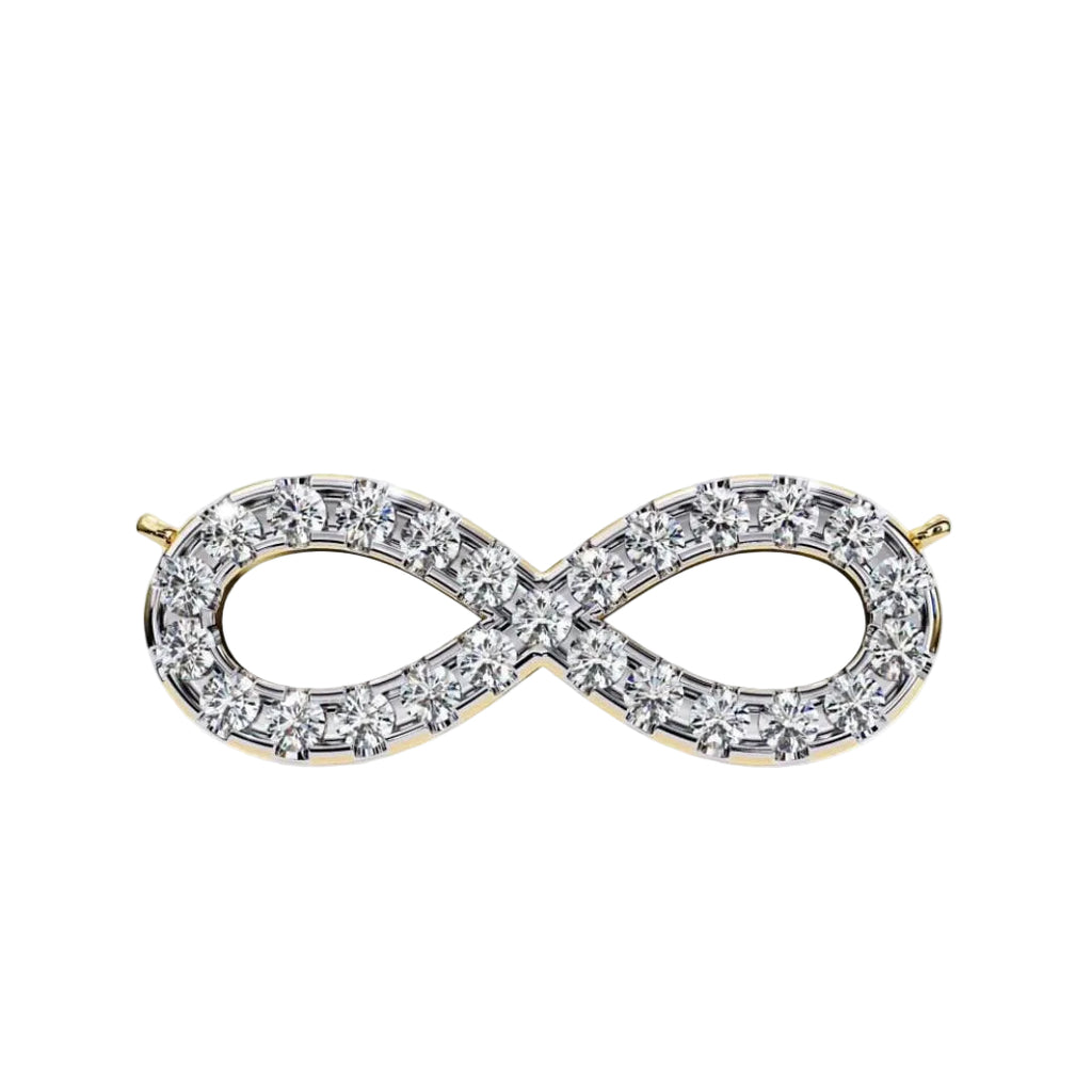 Infinity-shaped pendant with round diamonds