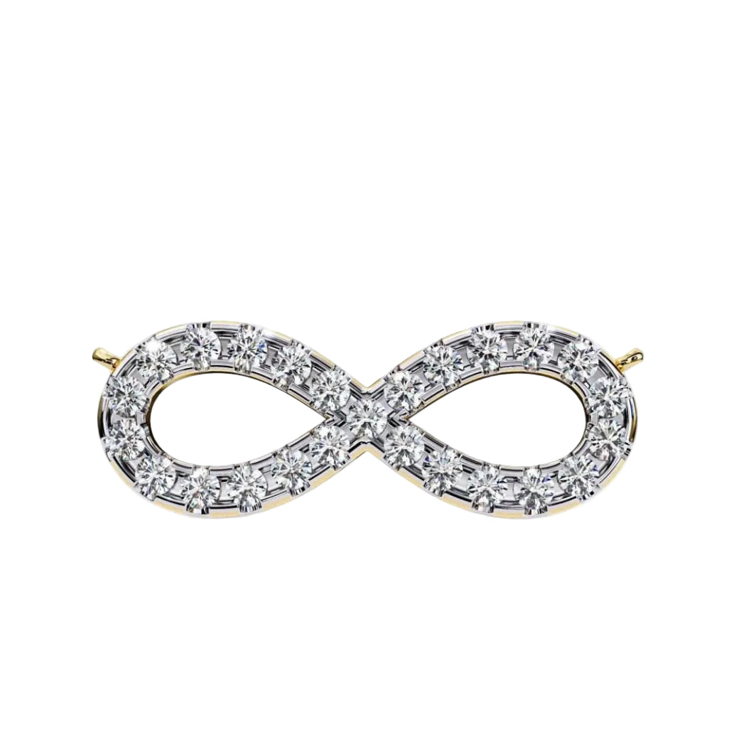 Infinity-shaped pendant with round diamonds