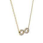Gold necklace with an infinity symbol diamond pendant