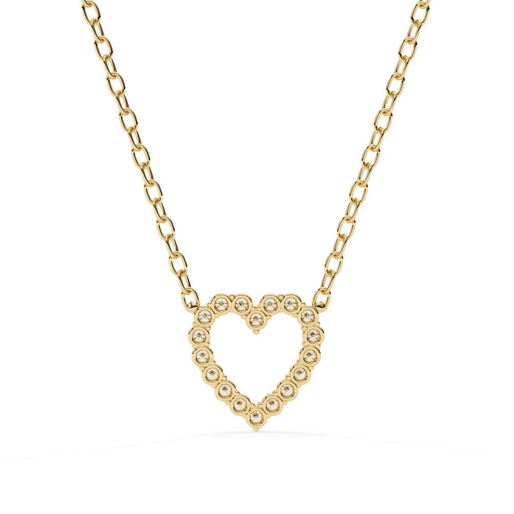 Sparkling Gold Heart Diamond Necklace