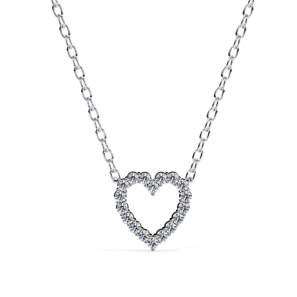 Heart diamond necklace in white gold chain