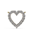 Open heart pendant with round diamonds