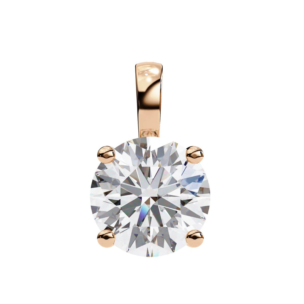 Elegant Solitaire 4-Prong Setting Round Diamond Pendant