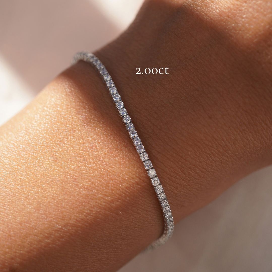 2ct Round Cut Diamond Tennis Bracelet in Gold