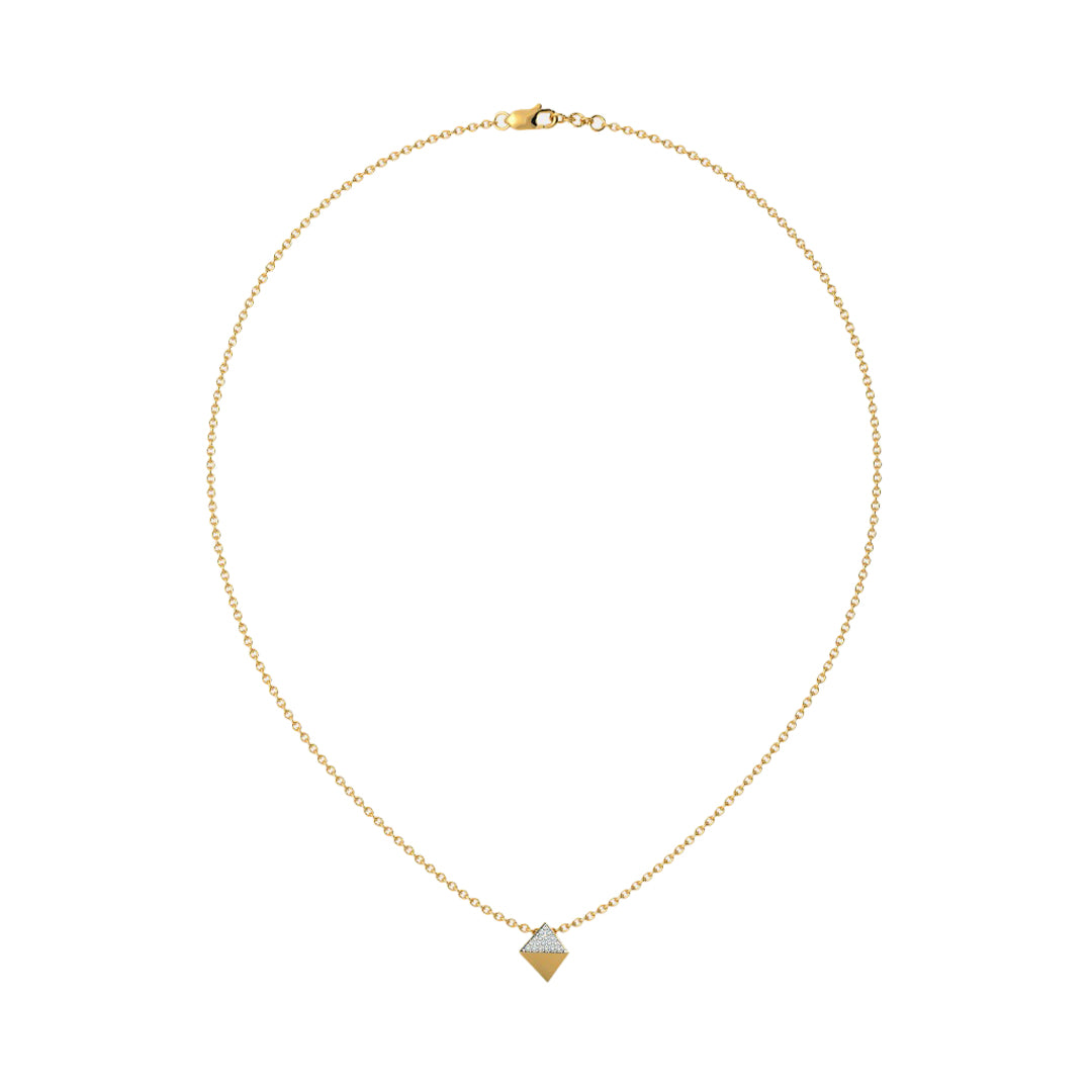 Geometric Diamond Kite Pendant Necklace in Gold