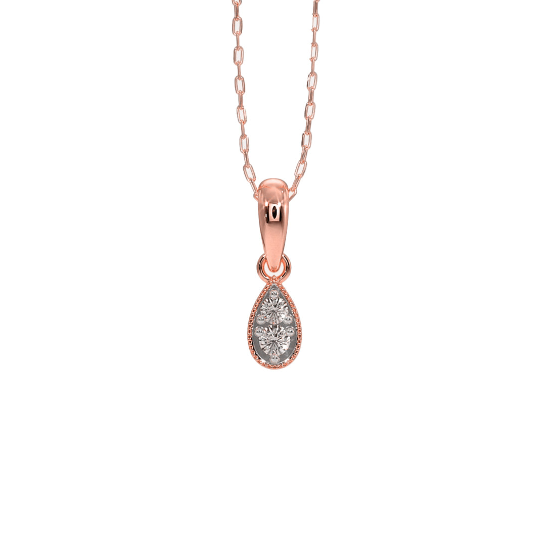 Teardrop Diamond Cluster Pendant Necklace in Gold