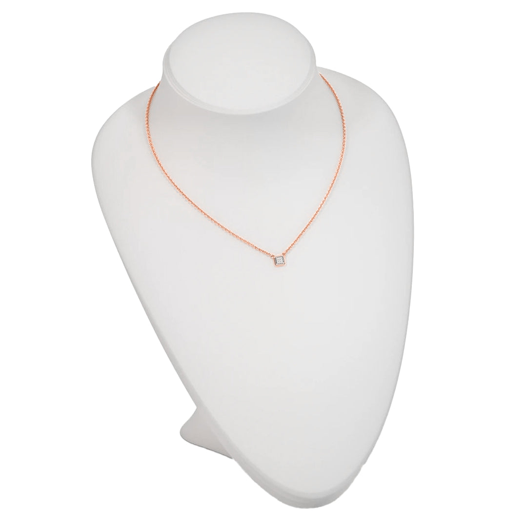 Square Diamond Cluster Pendant Necklace in Gold