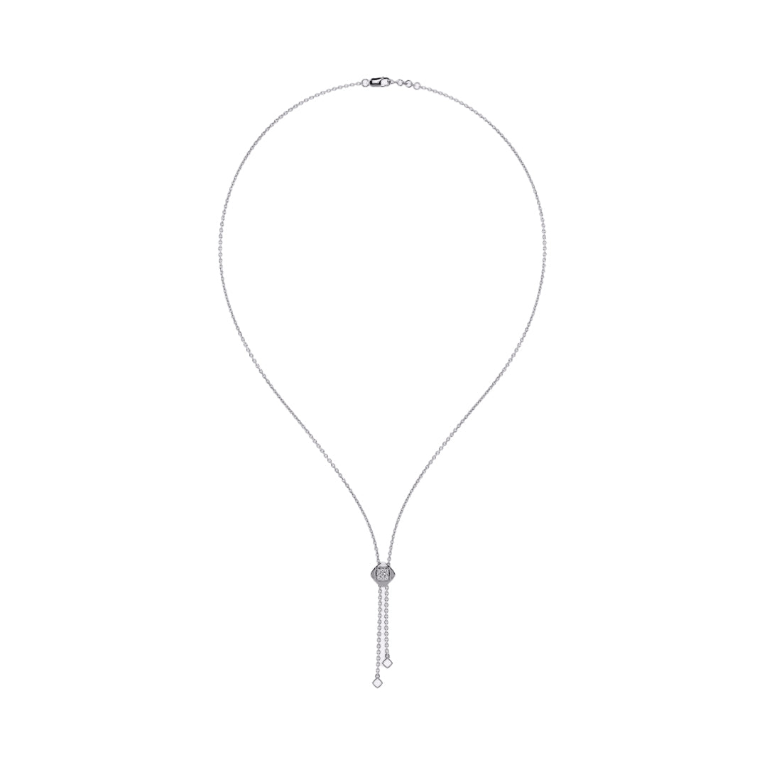 Diamond Solitaire Lariat Necklace in Gold