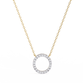 Classic round open-circle diamond pendant in gold