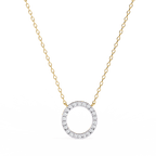 Classic round open-circle diamond pendant in gold