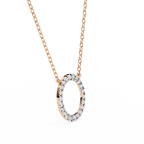 Minimal rose gold ring diamond pendant