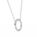 Minimal white gold ring diamond pendant