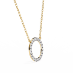 Minimal gold ring diamond pendant