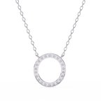 Open-circle white gold diamond pendant