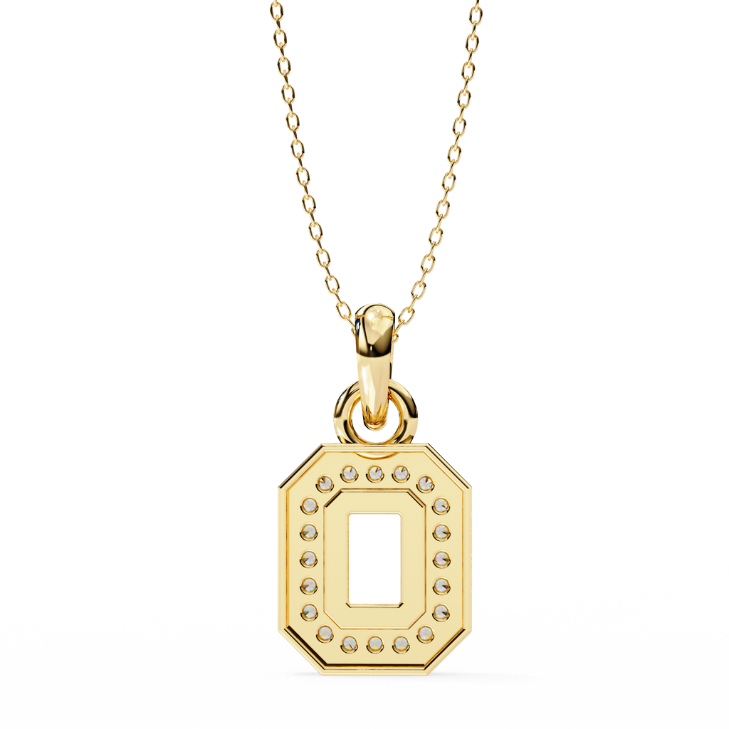 Elegant gold pendant in emerald shape