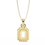 Elegant gold pendant in emerald shape