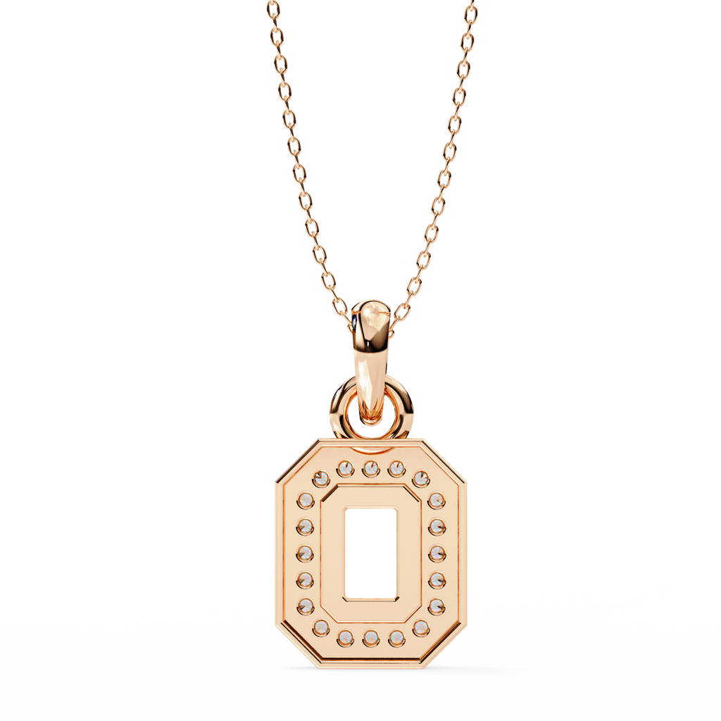 Elegant rose gold pendant in emerald shape