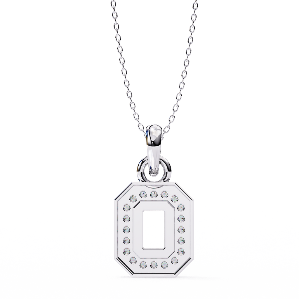 Elegant white gold pendant in emerald shape