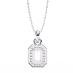Elegant white gold pendant in emerald shape