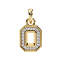 Regal gold emerald-cut diamond pendant with halo pattern