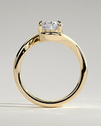 Oval Solitaire Bypass Engagement Ring in Gold