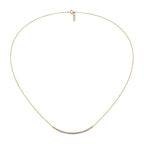 Gold necklace with diamonds on a white background