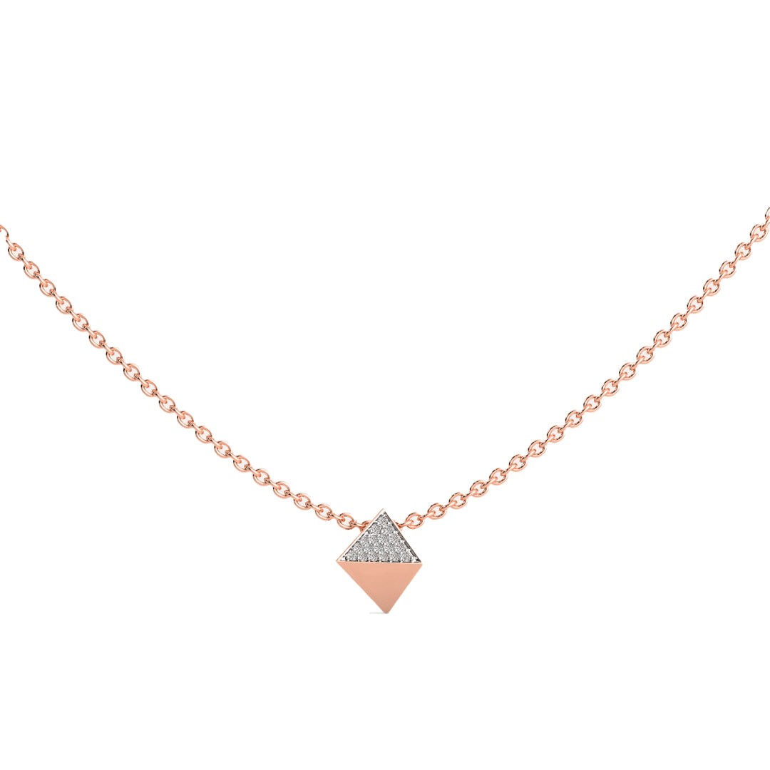 Geometric Diamond Kite Pendant Necklace in Gold