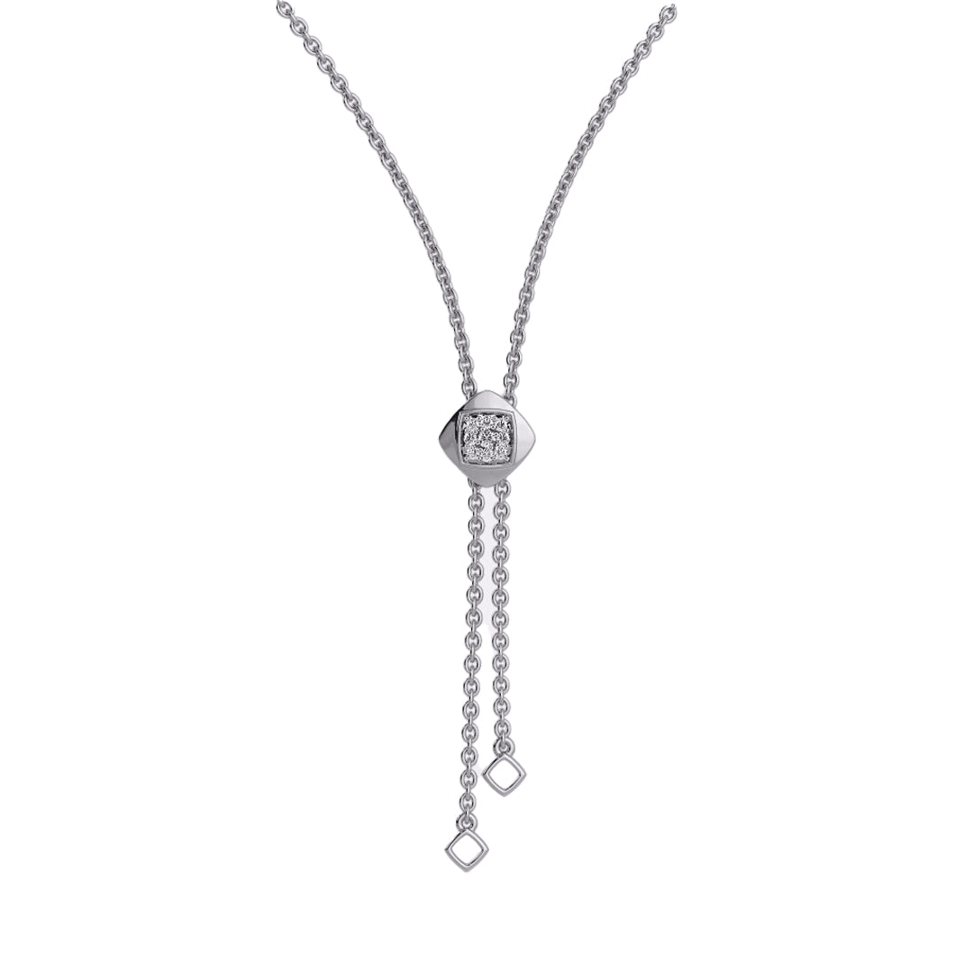 Diamond Solitaire Lariat Necklace in Gold