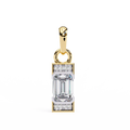 Gold baguette diamond pendant for women