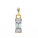 Gold baguette diamond pendant for women