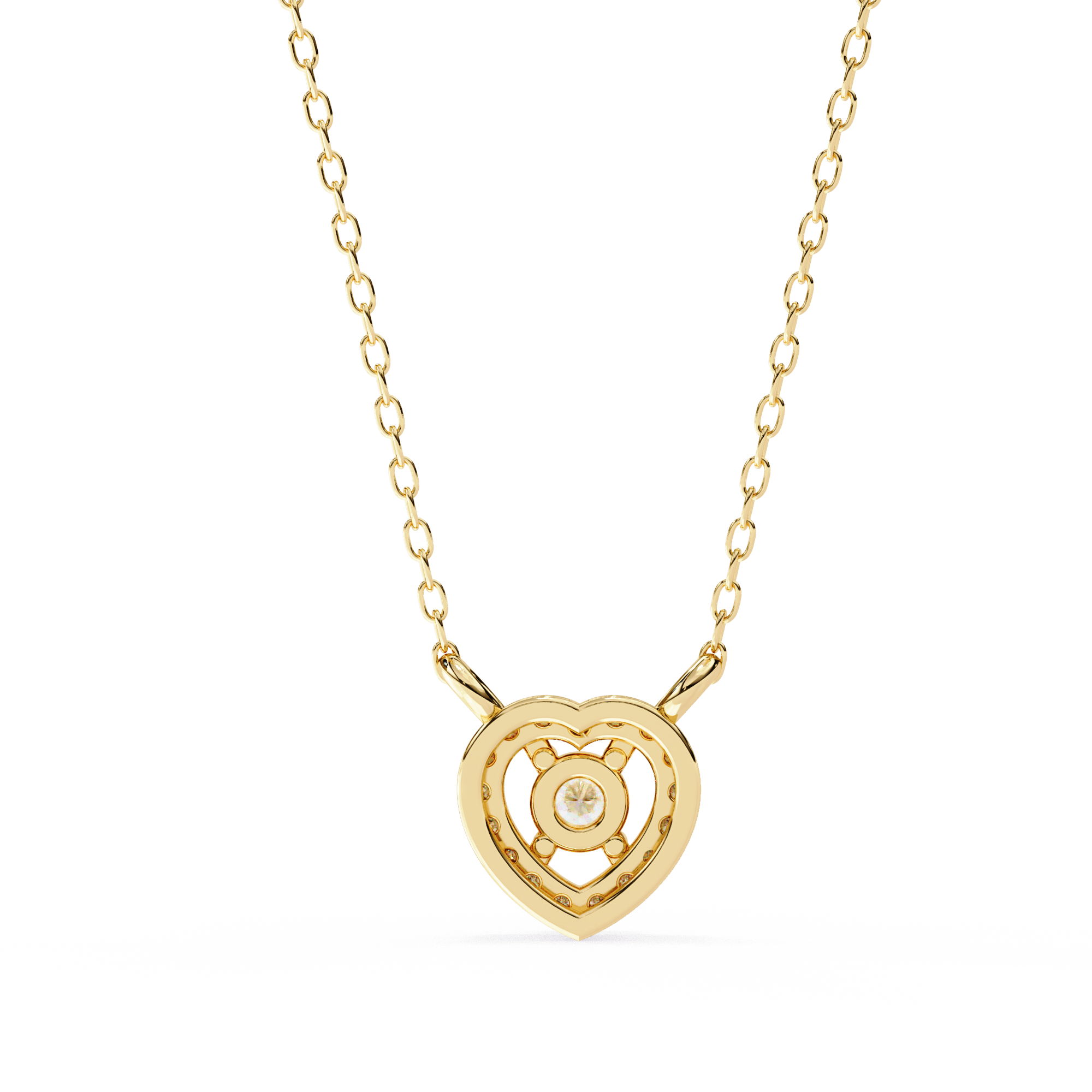 Heart-shaped diamond pendant