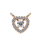 Round solitaire heart diamond pendant in rose gold