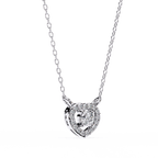 White Gold heart design diamond pendant for daily wear
