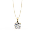 Elegant Solitaire 4-Prong Setting Round Diamond Pendant