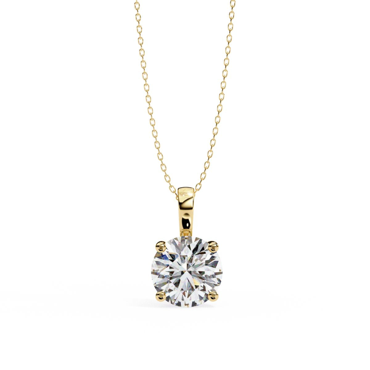 Elegant Solitaire 4-Prong Setting Round Diamond Pendant