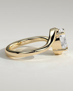 Oval Solitaire Bypass Engagement Ring in Gold