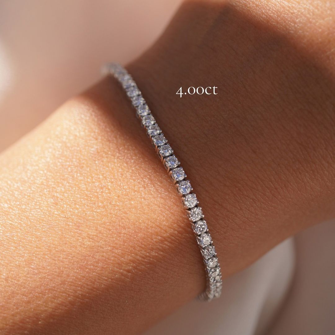4ct Round Cut Diamond Tennis Bracelet in Gold