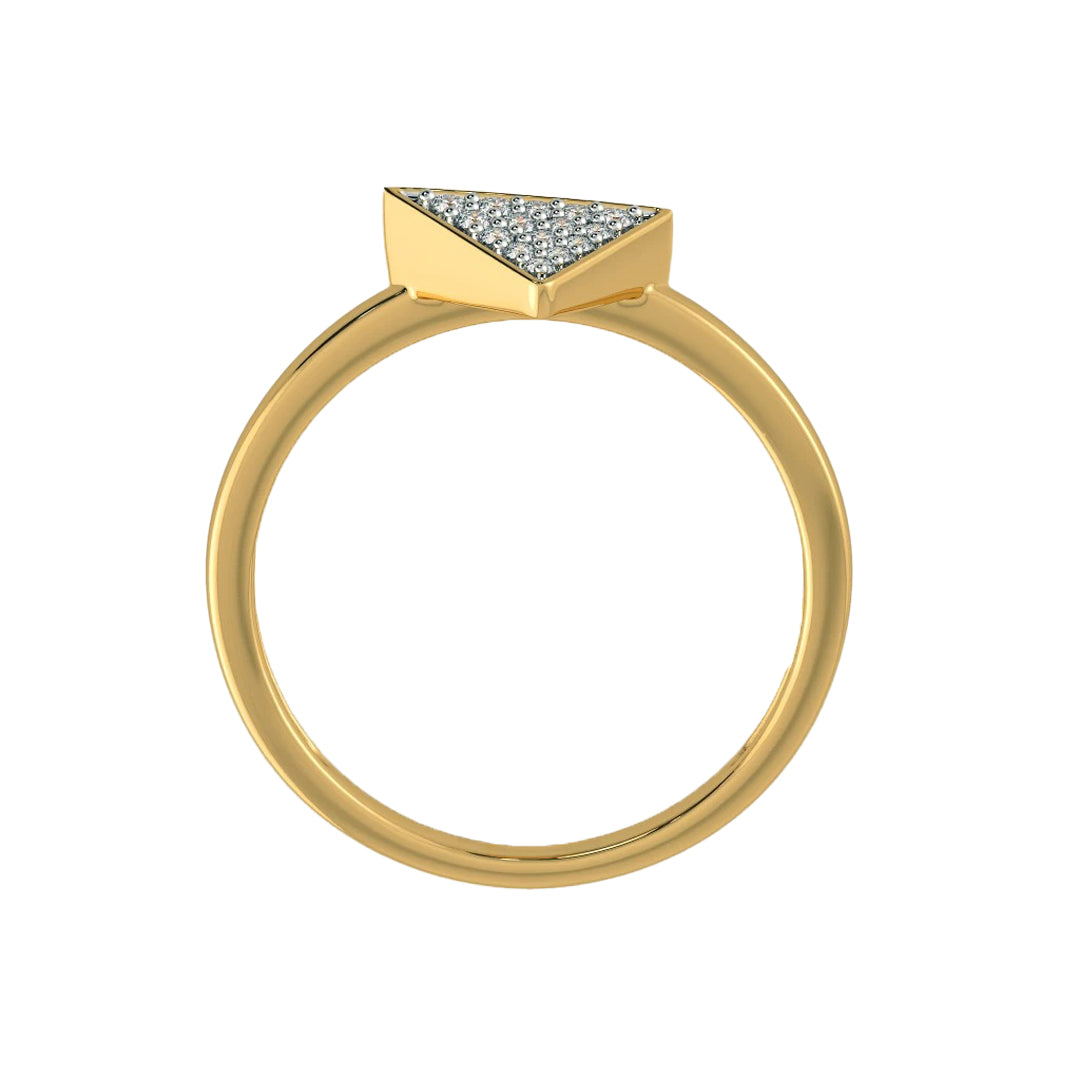 Geometric Diamond Kite Ring in Gold