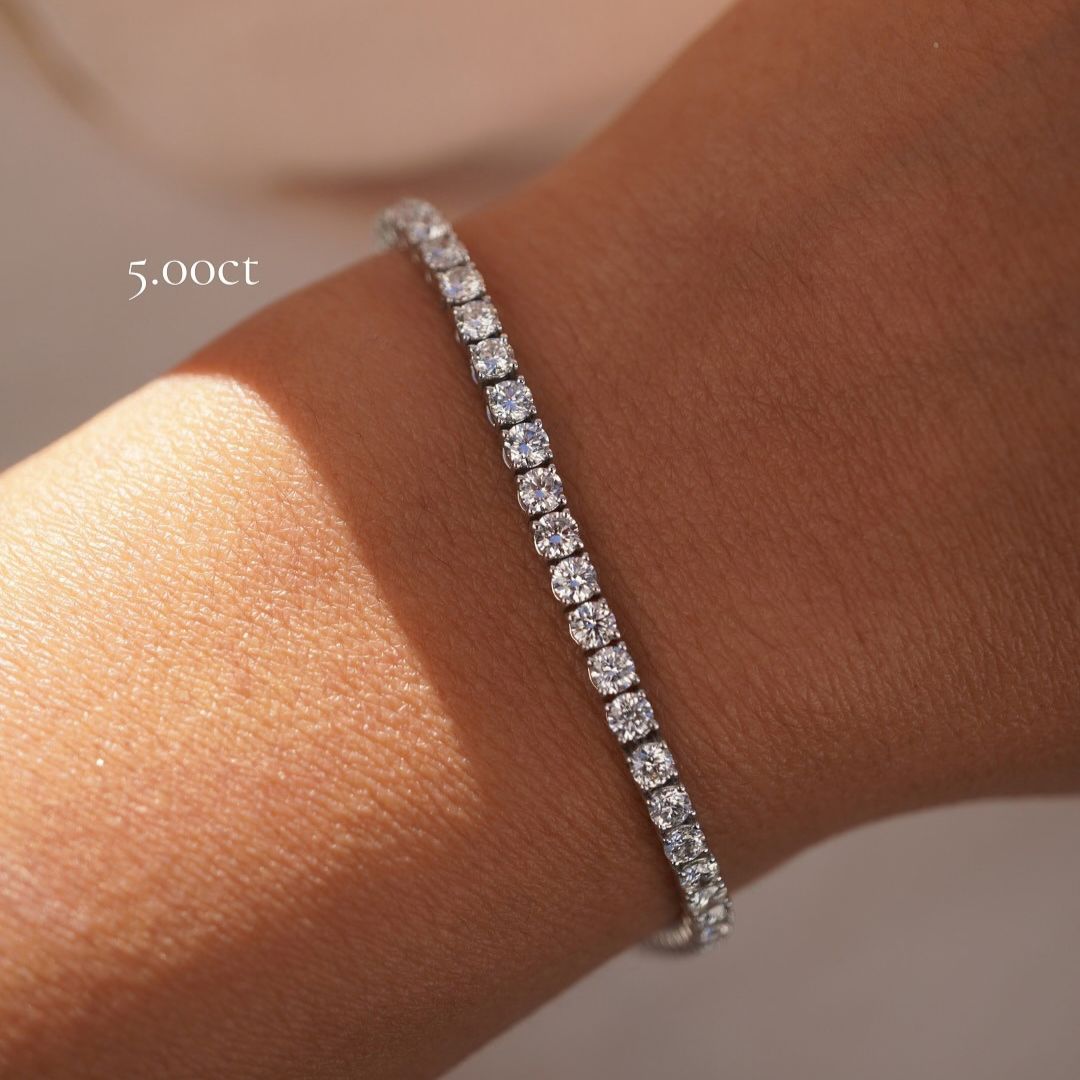 5ct Round Cut Diamond Tennis Bracelet in Gold